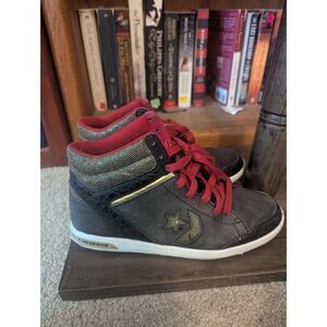 CONVERSE Weapon Mid Black, Gold & Red Women's Sneakers US 7